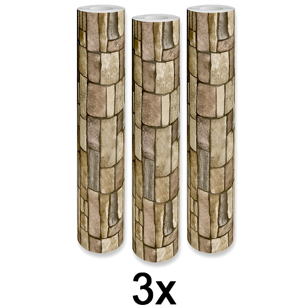 3x Samoljepljivi 3D zidni panel s uzorkom cigle | WALLCORWRAP