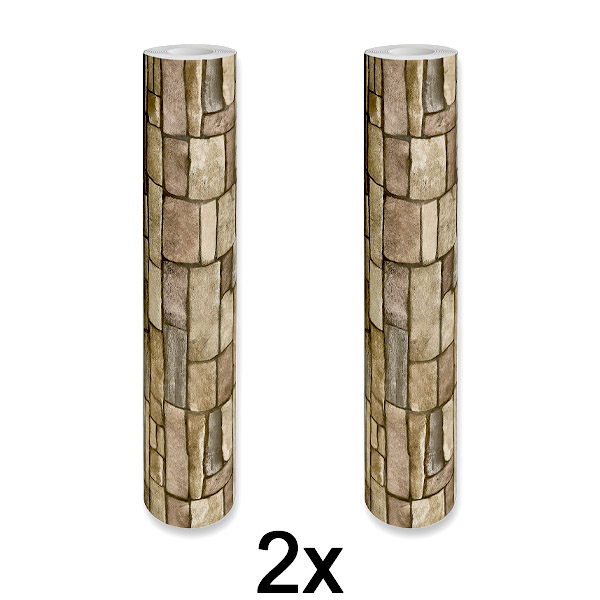 2x Samoljepljivi 3D zidni panel s uzorkom cigle | WALLCORWRAP